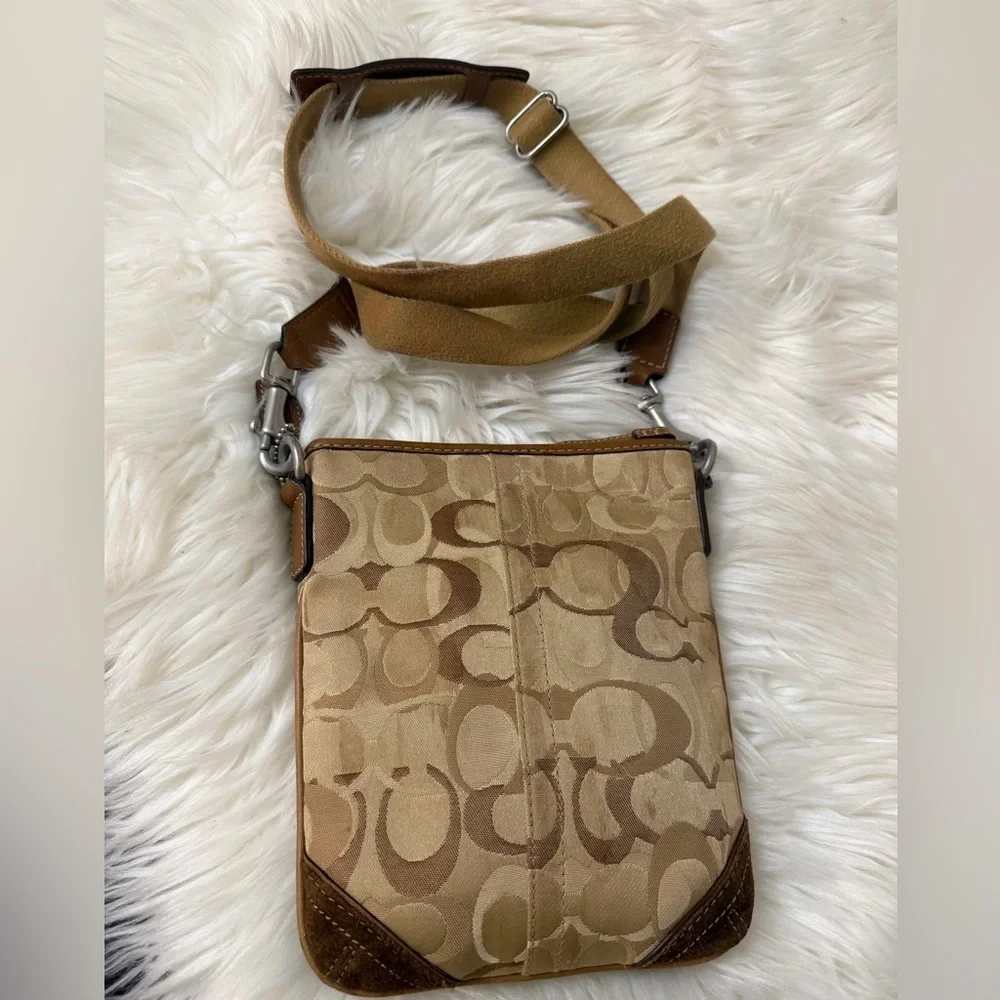 Coach Tan and Brown Crossbody Bag